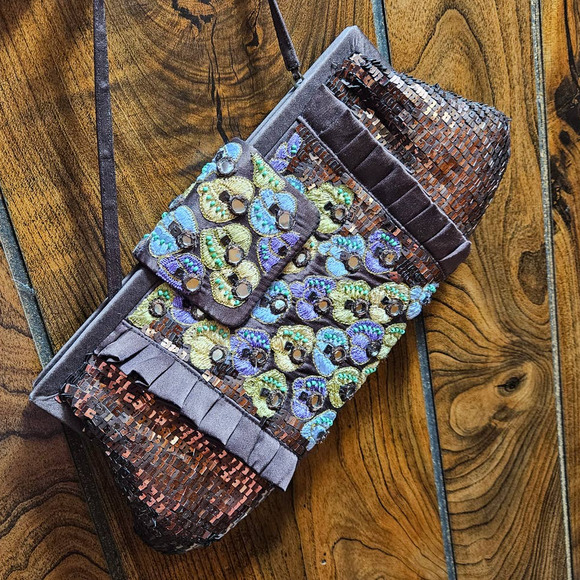 Santi Sequined Shoulder / Hand Bag / Clutch - Picture 3 of 13